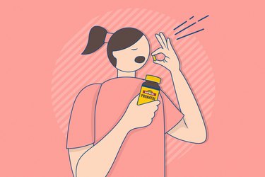 Illustration of a person taking a prenatal vitamin when they are not pregnant.