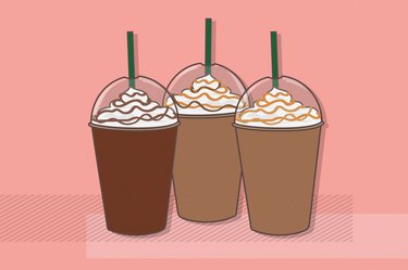 custom image showing artifically flavored coffees with whipped cream on top