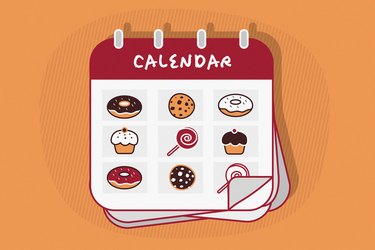 Illustration of a calendar with a dessert for each day