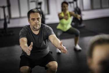 Man over 50 doing HIIT workout