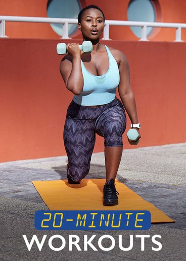 woman doing quick workout with dumbbells outside